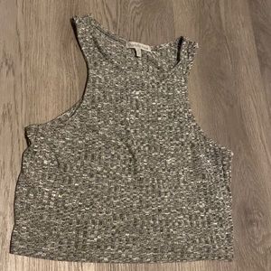 Grey fitted crop top